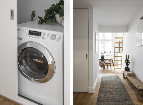 pisos pequeños decoración piso pequeño sueco grandes ventanales estilo nórdico Estilismo de interiores distribución minipisos cama nicho   