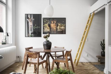 pisos pequeños decoración piso pequeño sueco grandes ventanales estilo nórdico Estilismo de interiores distribución minipisos cama nicho   