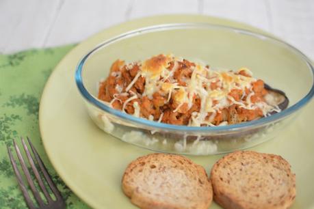 Berenjenas rellenas de soja texturizada Berenjenas rellenas de soja texturizada