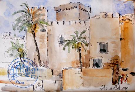 Dibujando entre Palmeras. Elche.