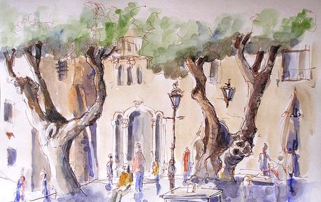 Dibujando entre Palmeras. Elche.