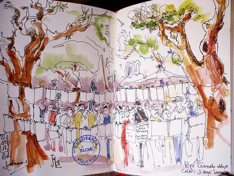 Dibujando entre Palmeras. Elche.