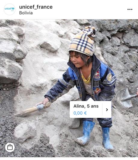 Unicef usa la nueva etiqueta de productos de Instagram para concienciar sobre el trabajo infantil. #NoPriceOnKids