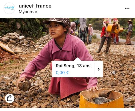 Unicef usa la nueva etiqueta de productos de Instagram para concienciar sobre el trabajo infantil. #NoPriceOnKids