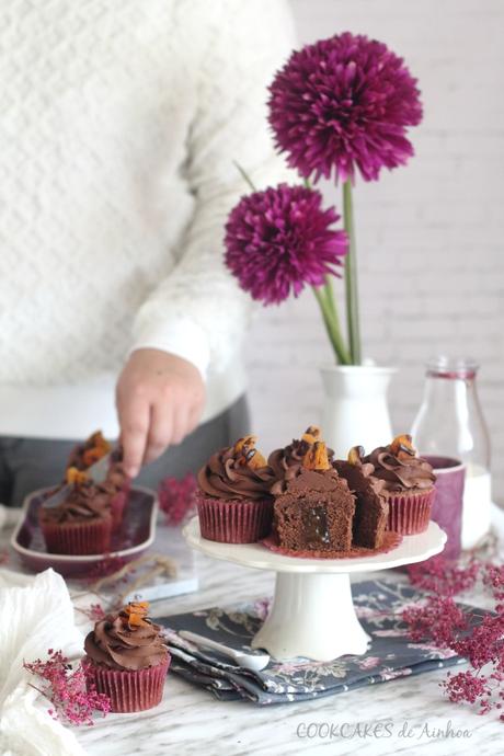 Cupcakes Tarta Sacher. Reto Cupcakesrevival. Cookcakes de Ainhoa