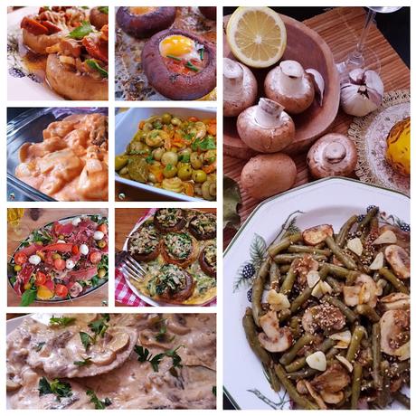 Champiñones rellenos de merluza