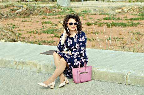 Vestido midi estampado de flores Vestido midi estampado de flores