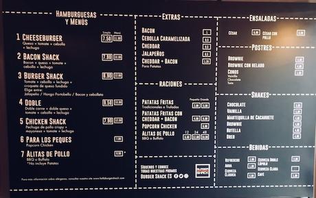 burger shack barcelona menu