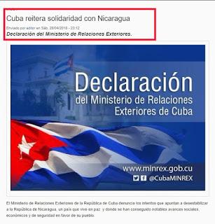Blog Isla Mía solidaridad de Cuba con Nicaragua