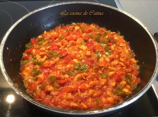 Trenza de pollo con verduras Trenza de pollo con verduras