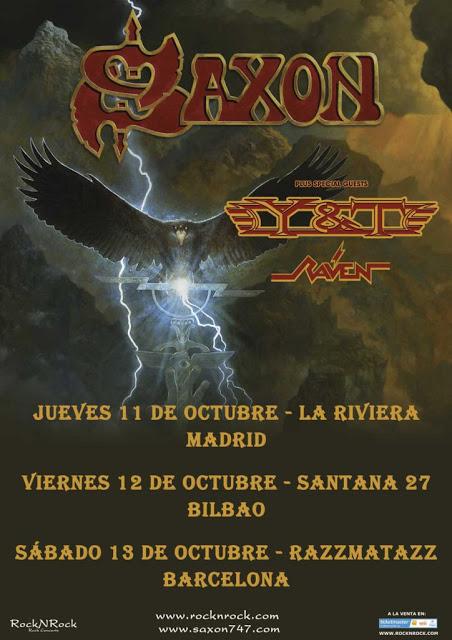 Saxon volverán a España en octubre acompañados por Y&T y Raven Saxon volverán a España en octubre acompañados por Y&T y Raven