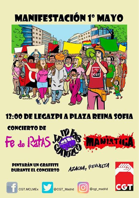Conciertos gratis frente al Museo Reina Sofía al término de las manifestaciones por el 1 de Mayo