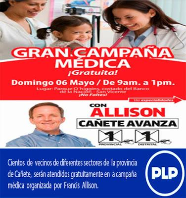 CAMPAÑA MÉDICA GRATUITA EN CAÑETE…