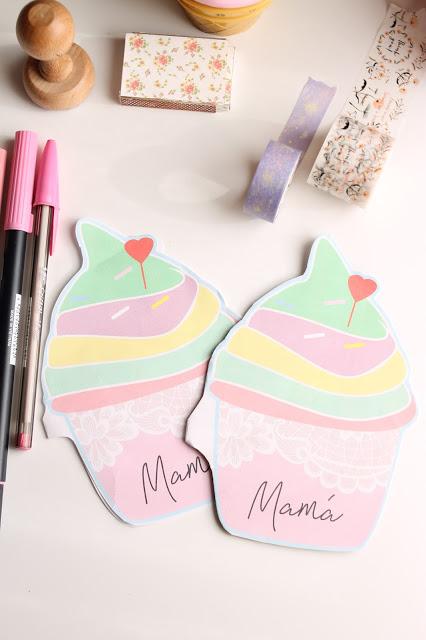 Postal cupcake para el Día de la madre