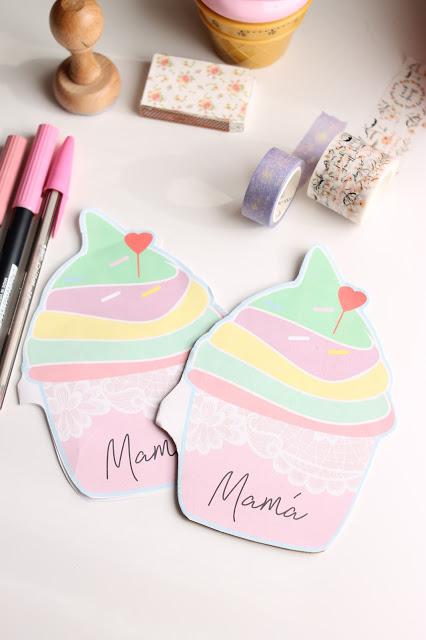Postal cupcake para el Día de la madre