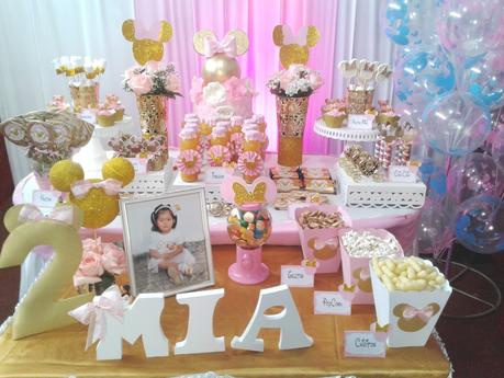 👶 🎈 🍰 🍭 FIESTA INFANTIL MINNIE GOLD 👶 🎈 🍰 🍭