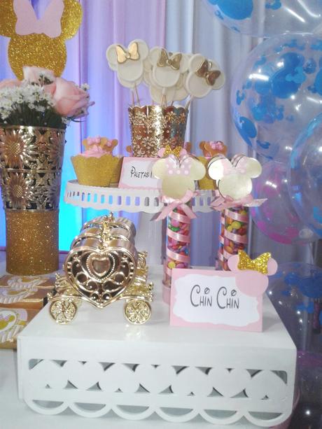 👶 🎈 🍰 🍭 FIESTA INFANTIL MINNIE GOLD 👶 🎈 🍰 🍭