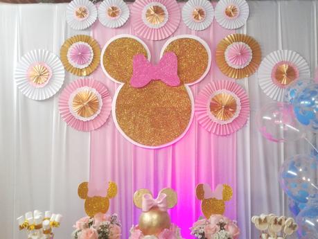 👶 🎈 🍰 🍭 FIESTA INFANTIL MINNIE GOLD 👶 🎈 🍰 🍭