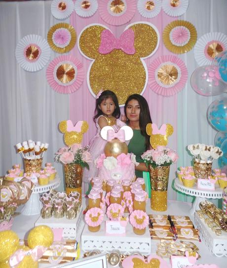👶 🎈 🍰 🍭 FIESTA INFANTIL MINNIE GOLD 👶 🎈 🍰 🍭