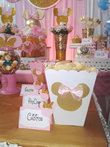 👶 🎈 🍰 🍭 FIESTA INFANTIL MINNIE GOLD 👶 🎈 🍰 🍭