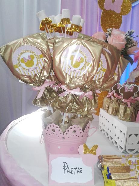 👶 🎈 🍰 🍭 FIESTA INFANTIL MINNIE GOLD 👶 🎈 🍰 🍭