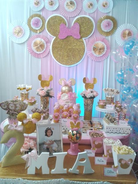 👶 🎈 🍰 🍭 FIESTA INFANTIL MINNIE GOLD 👶 🎈 🍰 🍭