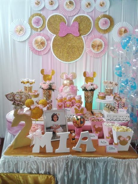 👶 🎈 🍰 🍭 FIESTA INFANTIL MINNIE GOLD 👶 🎈 🍰 🍭