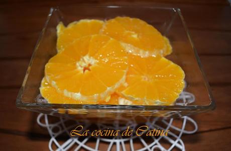 Ruedas de naranja en almíbar