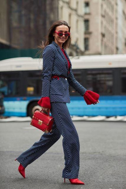 polka dots traje pantalón