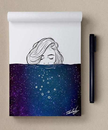 20 Ilustraciones muy originales para amantes del espacio por Muhammed Salah