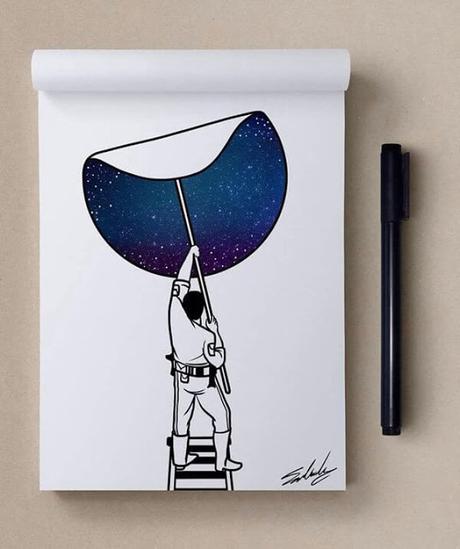 20 Ilustraciones muy originales para amantes del espacio por Muhammed Salah