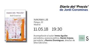 Viernes 11 de mayo, 19h30, presentación del Diario del Procés en Nakama