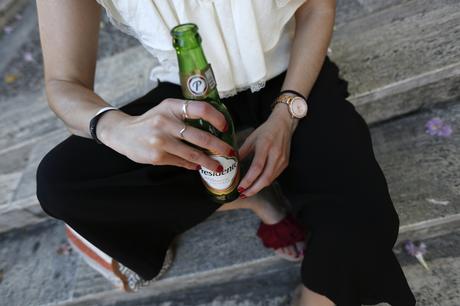 bloguera moda santo domingo blusa de zara pantalón culotte sombrero fedora paja asos