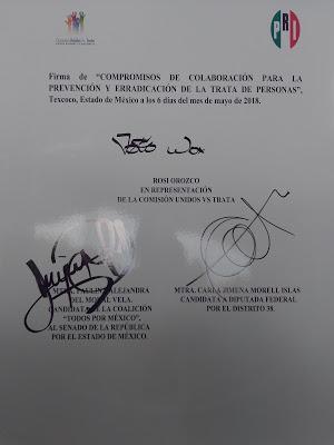 PARA CUIDAR A LA SOCIEDAD ALEJANDRA DEL MORAL FIRMA CONVENIO DE COLABORACIÓN PARA ERRADICAR Y PREVENIR LA TRATA DE PERSONAS