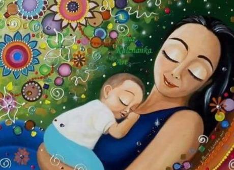 La madre y el bebé un solo corazón ♥
