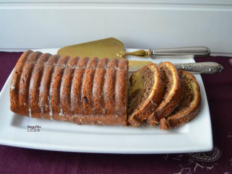 Cake marmolado de naranja, chocolate y almendra