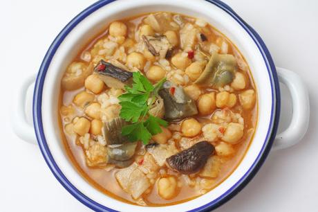 Garbanzos con Boletus y Alcachofas (receta rápida) Garbanzos con Boletus y Alcachofas (receta rápida)