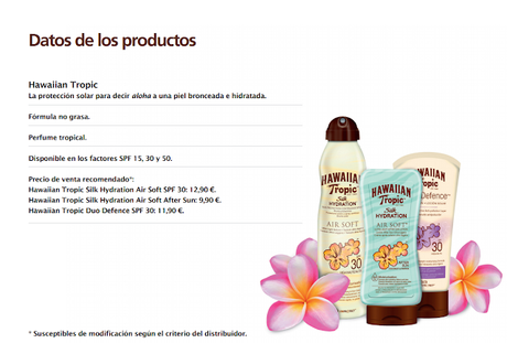 Hawaiian Tropic Silk Hidratatión Air Soft y Duo Defense