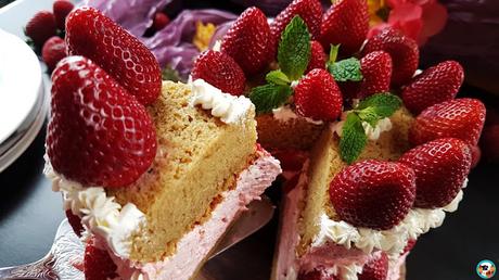 Tarta de fresas con crema de mantequilla