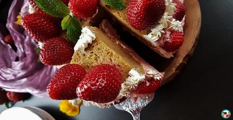 Tarta de fresas con crema de mantequilla