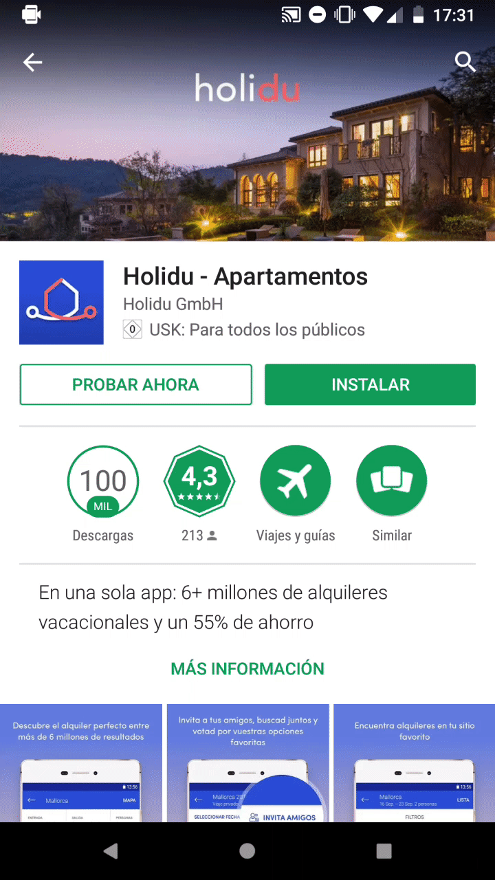 Holidu: lanza una de las primeras Instant apps en el sector del turismo