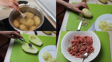 RECETA - PATATAS RELLENAS DE CARNE GRATINADAS