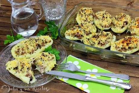 RECETA - PATATAS RELLENAS DE CARNE GRATINADAS