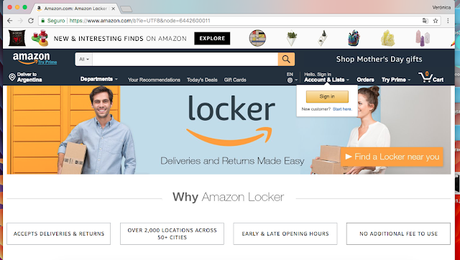 Amazon Locker, envíos rápidos y sin riesgo.
