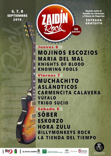 Zaidín Rock 2018: Sôber, Mojinos Escozíos, Muchachito, Eskorzo, Aslándticos...