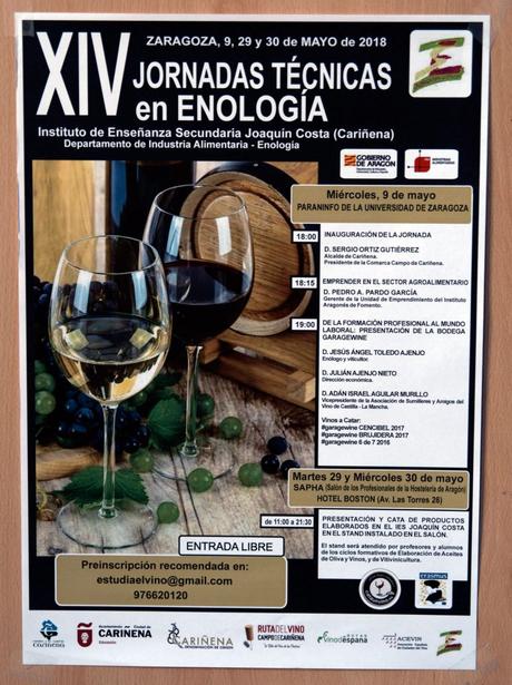 cartel jornadas enología zaragoza garagewine Garagewine en Zaragoza.