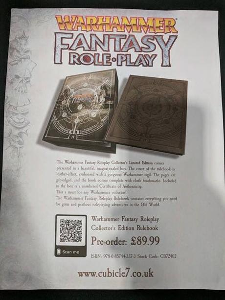 Algunos datos desde el Warhammer Fest de WFRP 4ª