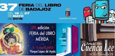 FERIA LIBRO BADAJOZ, MÉRIDA, CUENCA Y VALLADOLID