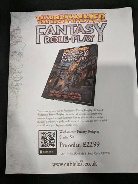 Algunos datos desde el Warhammer Fest de WFRP 4ª