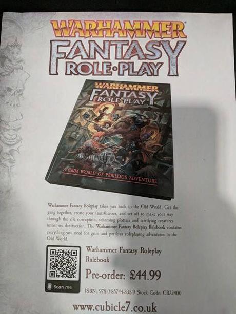 Algunos datos desde el Warhammer Fest de WFRP 4ª